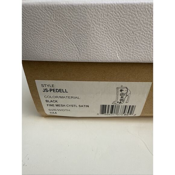 Jessica Simpson Pedell Black Fine Mesh Crystal Satin Heel Booties 6 M NWB - Picture 9 of 9